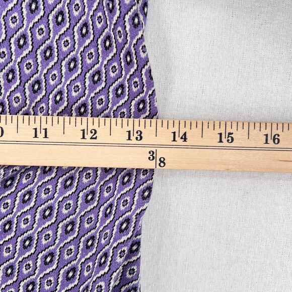 ZARA Jacquard Long Sleeve Cut Out Open Back Mini Dress Womens Small Purple Heart - Picture 15 of 16